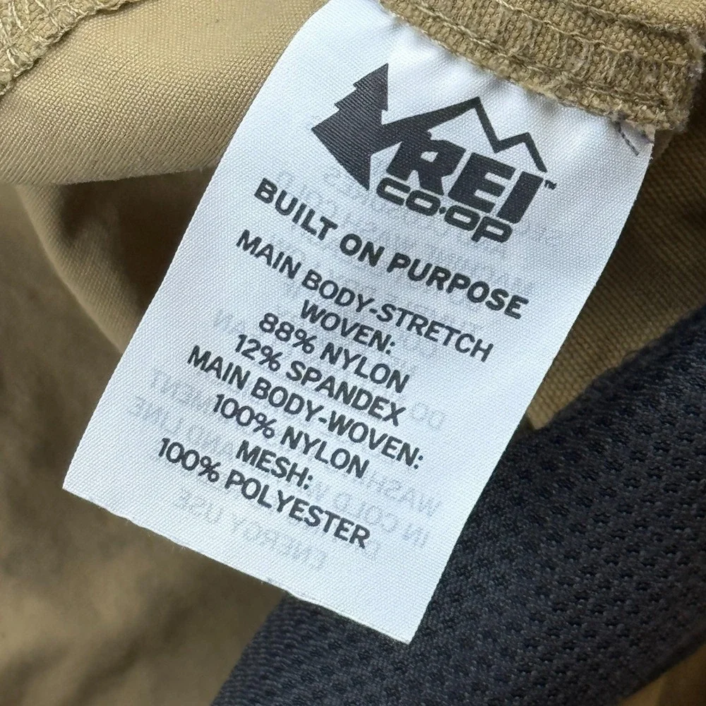 REI Co-op Pants Mens 32x32 Brown Screeline‎ Belted Hiking Outdoor Utility Casual